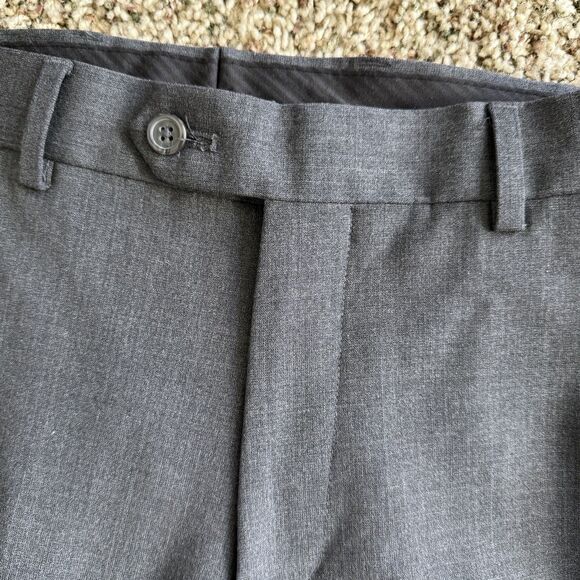 Joseph Abboud Wool Dress Pants Gray Flat Front Size 30 Regular EUC - Picture 6 of 6